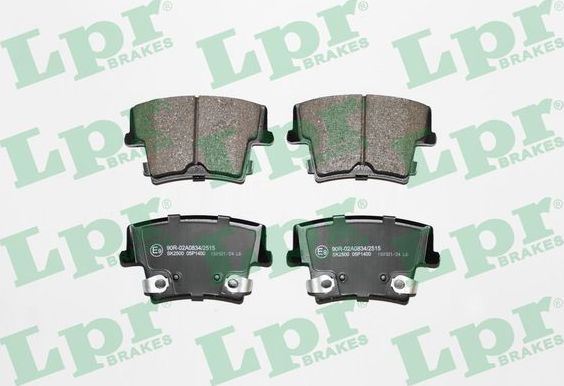 Тормозные колодки LPR задние для Chrysler 300C I 2004-2012. Артикул 05P1400