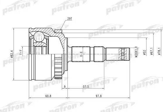 Шрус наружный (граната) Patron для Opel Combo C 2001-2011. Артикул PCV1451