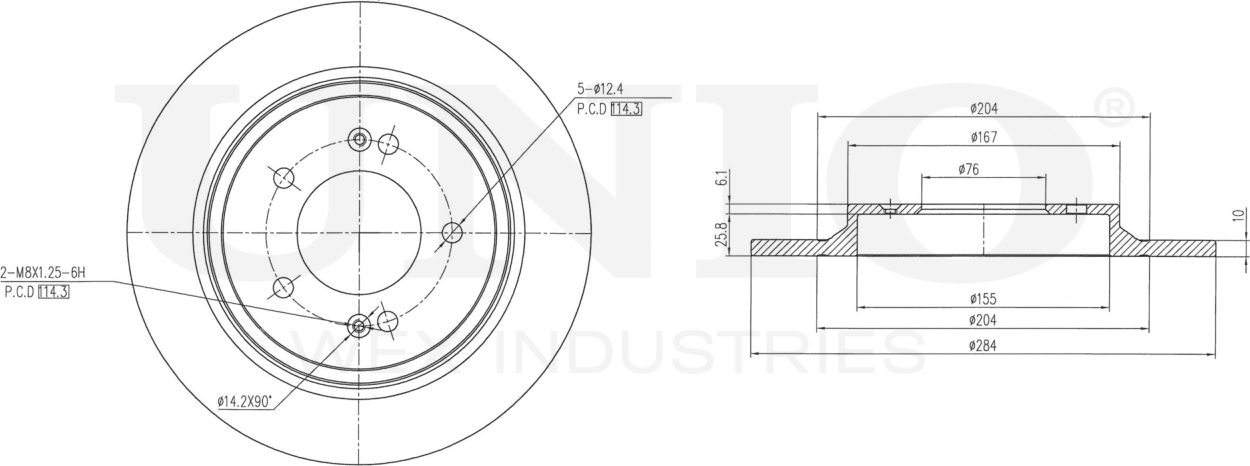 Диск тормозной (Unio). Артикул BRD-20292