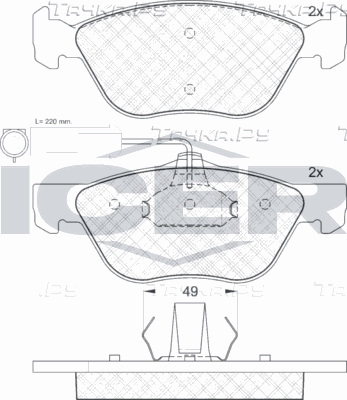 Тормозные колодки Icer для Alfa Romeo 145 I 1995-2001. Артикул 181125