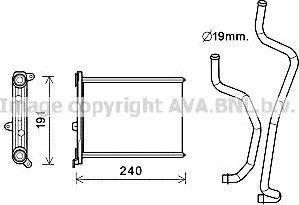 Радиатор отопителя (печки) AVA для Nissan Leaf I (ZE0/AZE0) 2010-2017. Артикул DN6417