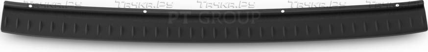 Накладка PT Group на задний бампер (черное тиснение) (ABS) для Lada Kalina II универсал 2013-2018. Артикул LKA111301