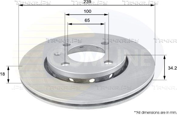Тормозной диск Comline передний для Volkswagen K70 1973-1974. Артикул ADC1413V