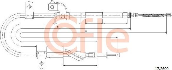Трос ручника (тросик ручного тормоза) Cofle задний правый для Subaru Impreza II 2000-2009. Артикул 92.17.2600