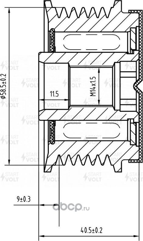 Муфта генератора обгонная StartVOLT. Артикул SGP 0180