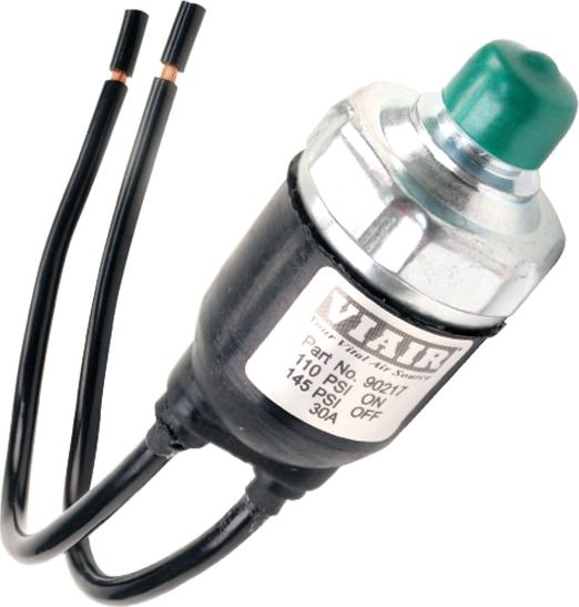 Датчик давления VIAIR (провода) вкл 110psi / 7,48атм; выкл 145psi / 9,9 атм. Артикул 90217