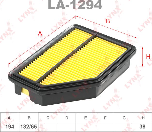 Воздушный фильтр LYNXauto. Артикул LA-1294