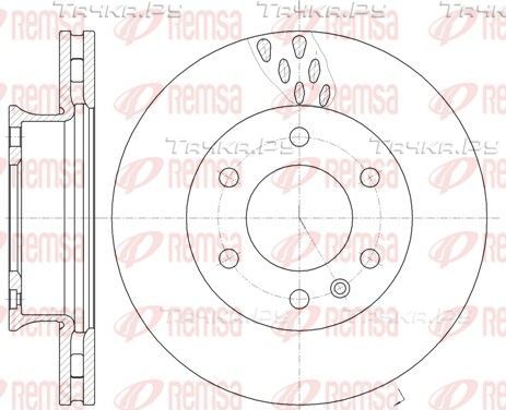 Тормозной диск Remsa передний для Mercedes-Benz Sprinter 906 2006-2026. Артикул 61034.10