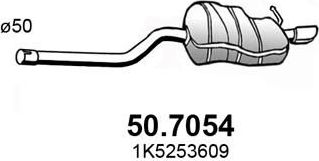 Глушитель Asso для Skoda Octavia A5 2004-2013. Артикул 50.7054