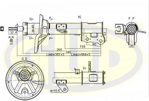 Амортизатор G.U.D.. Артикул GSA333505