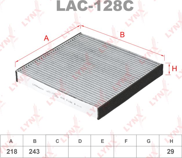Салонный фильтр LYNXauto для Toyota Verossa 2000-2003. Артикул LAC-128C