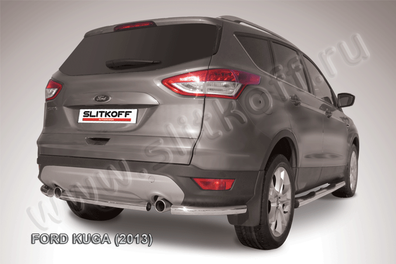 Защита Slitkoff заднего бампера d57 для Ford Kuga II 2013-2016. Артикул FKG13-008