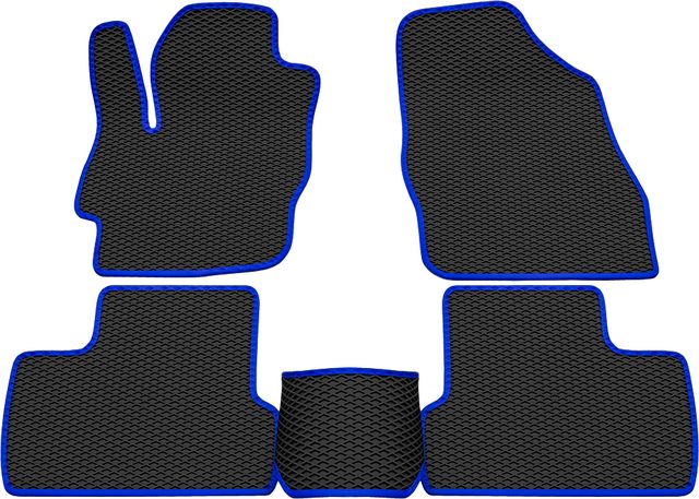 Коврики Rezkon EVA для салона Mazda 3 II 2009-2013 Синий кант. Артикул 9023010103