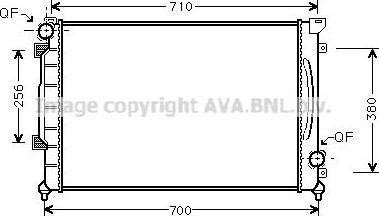 Радиатор охлаждения двигателя AVA. Артикул AI2139