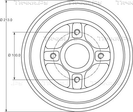 Тормозной барабан TRW задний для Renault Modus I 2004-2012. Артикул DB4363MR