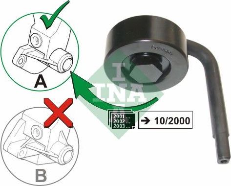 Натяжной ролик (натяжитель) приводного поликлинового ремня Ina для BMW 3 IV (E46) 1999-2000. Артикул 531 0789 10