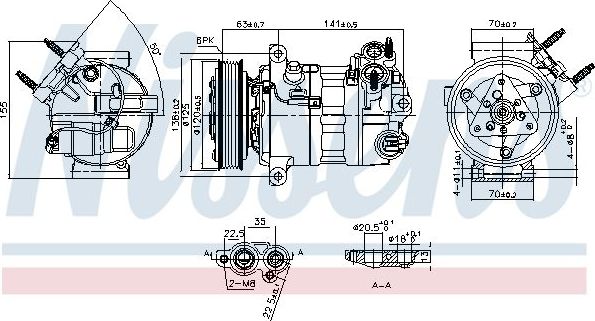 Компрессор кондиционера Nissens ** FIRST FIT ** для Volvo V90 II 2016-2026. Артикул 890594