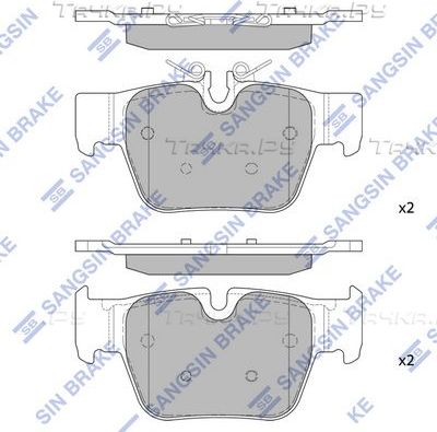 Тормозные колодки Sangsin Hi-Q задние для BMW X2 I (F39) 2017-2026. Артикул SP4543