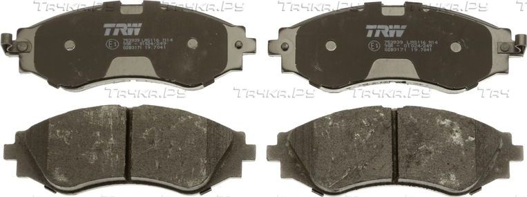 Тормозные колодки TRW COTEC передние для Daewoo Nubira I 1997-1999. Артикул GDB3171
