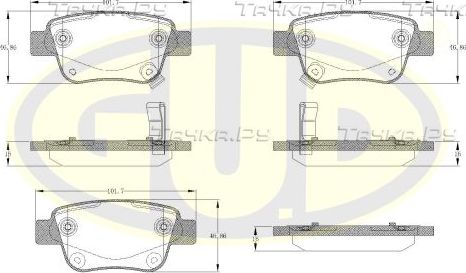 Тормозные колодки G.U.D.. Артикул GBP880146
