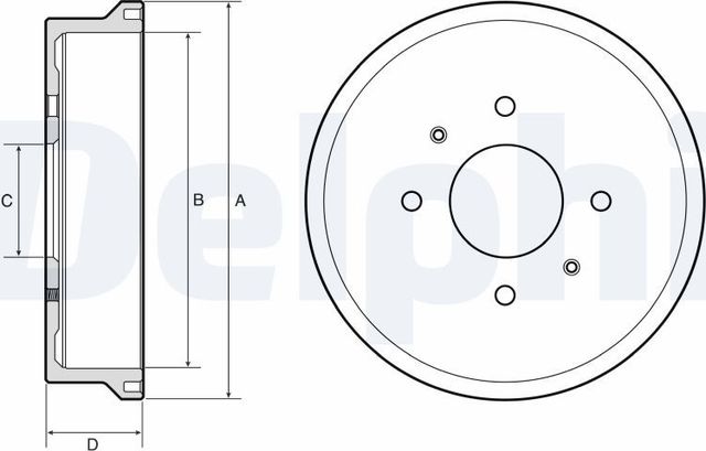 Тормозной барабан Delphi для Smart Forfour I ((W454) 2004-2006. Артикул BF604