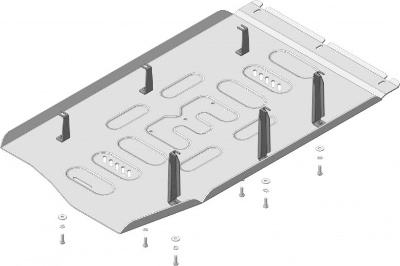 Защита алюминиевая Мотодор усиленная для топливного бака Volkswagen Multivan T6.1 2020-2026. Артикул 32724