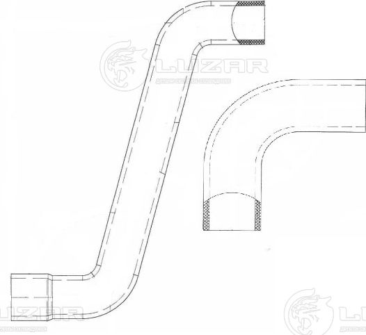 Патрубок радиатора (системы охлаждения) Luzar (MVG (кремнийорганический каучук)). Артикул LPK 0303s