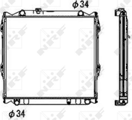 Радиатор охлаждения двигателя NRF (алюминий). Артикул 53708