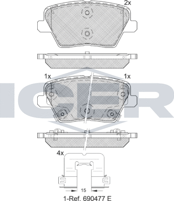 Тормозные колодки Icer. Артикул 182318