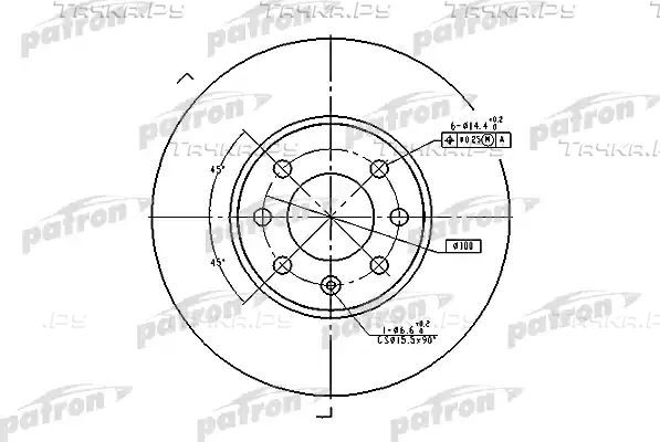 Тормозной диск Patron передний для Chevrolet Corsa 1994-1997. Артикул PBD1609