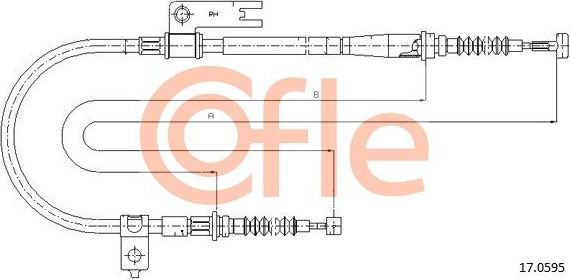 Трос ручника (тросик ручного тормоза) Cofle. Артикул 92.17.0595