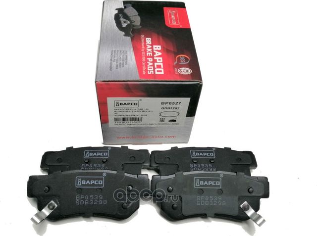 Колодки тормозные дисковые пер. HYUNDAI Santa Fe I, SSANGYONG ACTYON (Bapco) Bapco. Артикул BP0527
