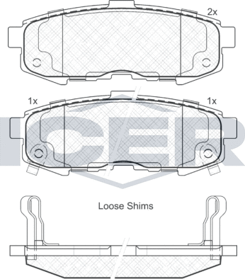 Тормозные колодки Icer задние для Mazda MPV II (LW) 2004-2006. Артикул 181742
