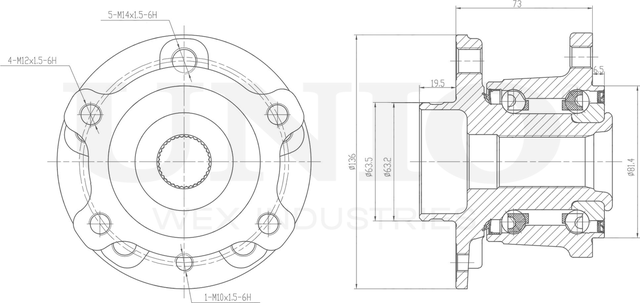 Ступица колеса с интегрированным подшипником (Unio). Артикул HUB-20291