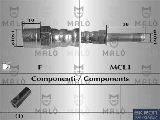 Тормозной шланг Malò. Артикул 81029