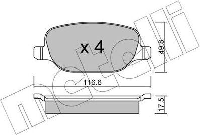 Тормозные колодки Metelli. Артикул 22-0704-0