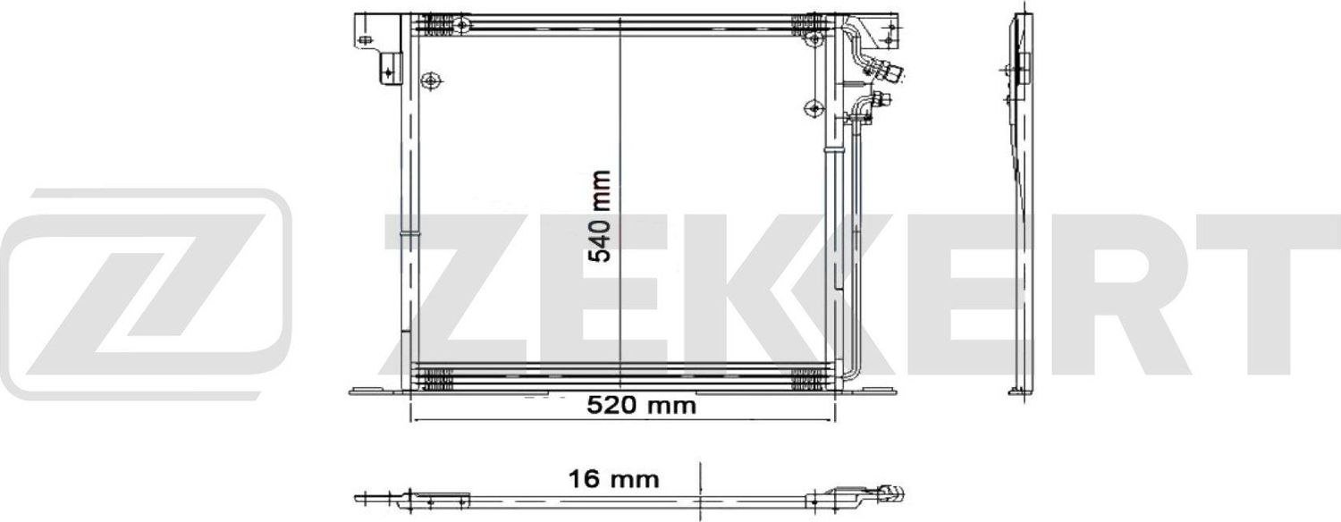 Радиатор кондиционера (конденсатор) Zekkert (алюминий). Артикул MK-3081