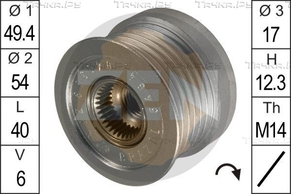 Муфта генератора обгонная Era для Ford Focus II 2004-2012. Артикул ZN5464