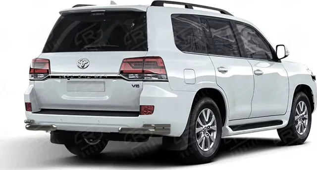 Защита RusStal заднего бампера уголки d63 (секции) d42 (секции) для Toyota Land Cruiser 200 2012-2015. Артикул TLCZ-001650