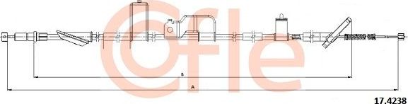Трос ручника (тросик ручного тормоза) Cofle. Артикул 92.17.4238