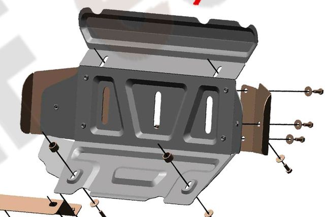 Защита алюминиевая "Alfeco" для радиатора JAC T6 2018-2026. Артикул ALF.56.03al