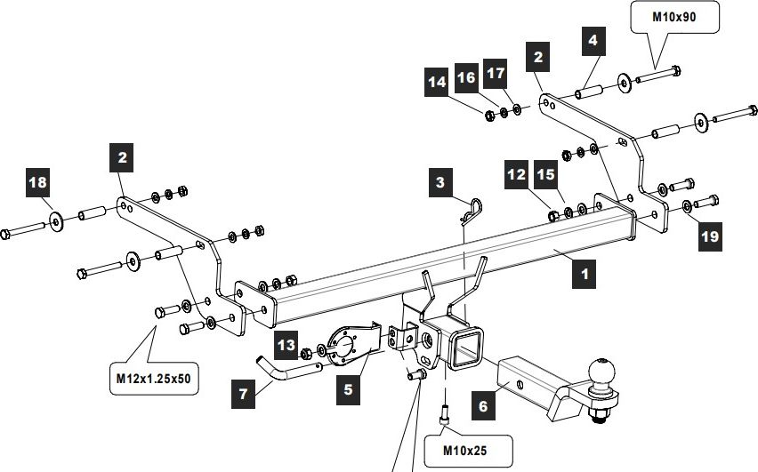 Фаркоп Baltex для Renault Duster II 2021-2026. Артикул 189377