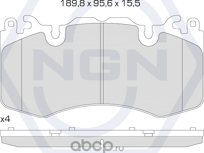 Колодки тормозные керамические, передние (NGN). Артикул 3502050