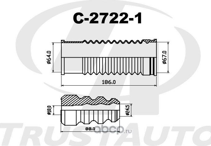 Защитный комплект амортизатора ТА (Trustauto). Артикул C27221