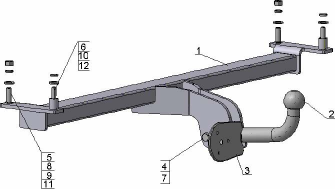 Фаркоп AvtoS для Chery Amulet хэтчбек, седан 2003-2026. Артикул CE 01
