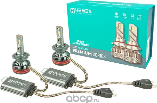 Лампа автомобильная Hemen LED H7 2 шт. 5500-6000K 130W X29 () Hemen. Артикул HLED008