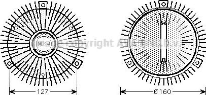 Муфта вентилятора (вискомуфта) AVA для Mercedes-Benz M-Класс I (W163) 1998-2005. Артикул MSC453