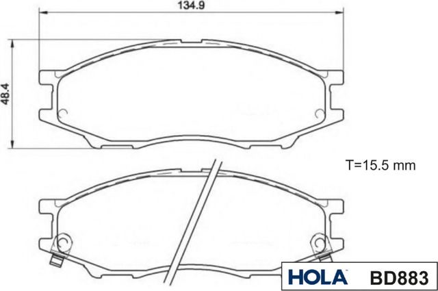 Тормозные колодки HOLA. Артикул BD883