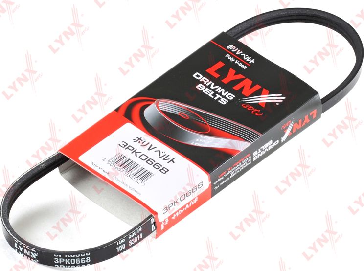 Приводной ремень поликлиновой LYNXauto. Артикул 3PK0668