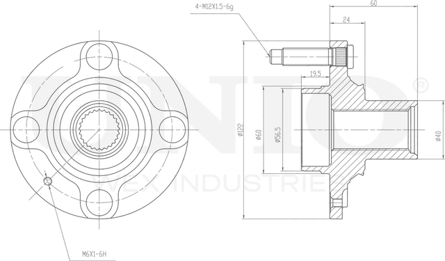 Ступица колеса (Unio). Артикул HUB-20213